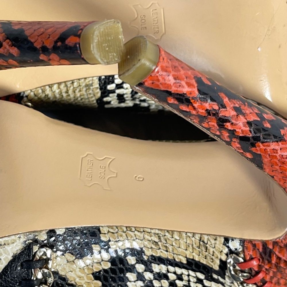 BCBG Max Azria Britt Chain Python Colorblock Heel… - image 9